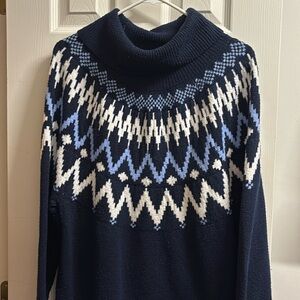 Gorgeous Loft XL navy sky blue and white fair isle